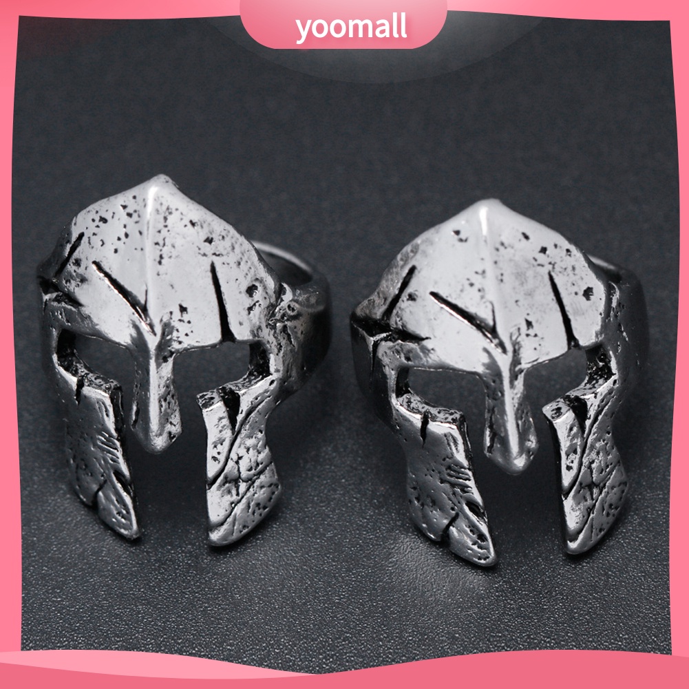 Bộ 2 Nhẫn Che Mặt Và Mũ Bảo Hiểm Phong Cách Anh Hùng Spartan Cổ Điển Dành Cho Nam