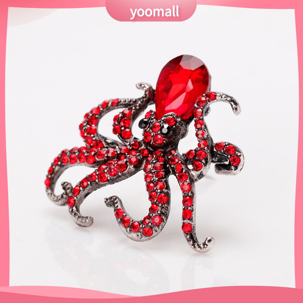 Ghim Cài Áo Hình Bạch Tuộc Đính Đá Dễ Thương