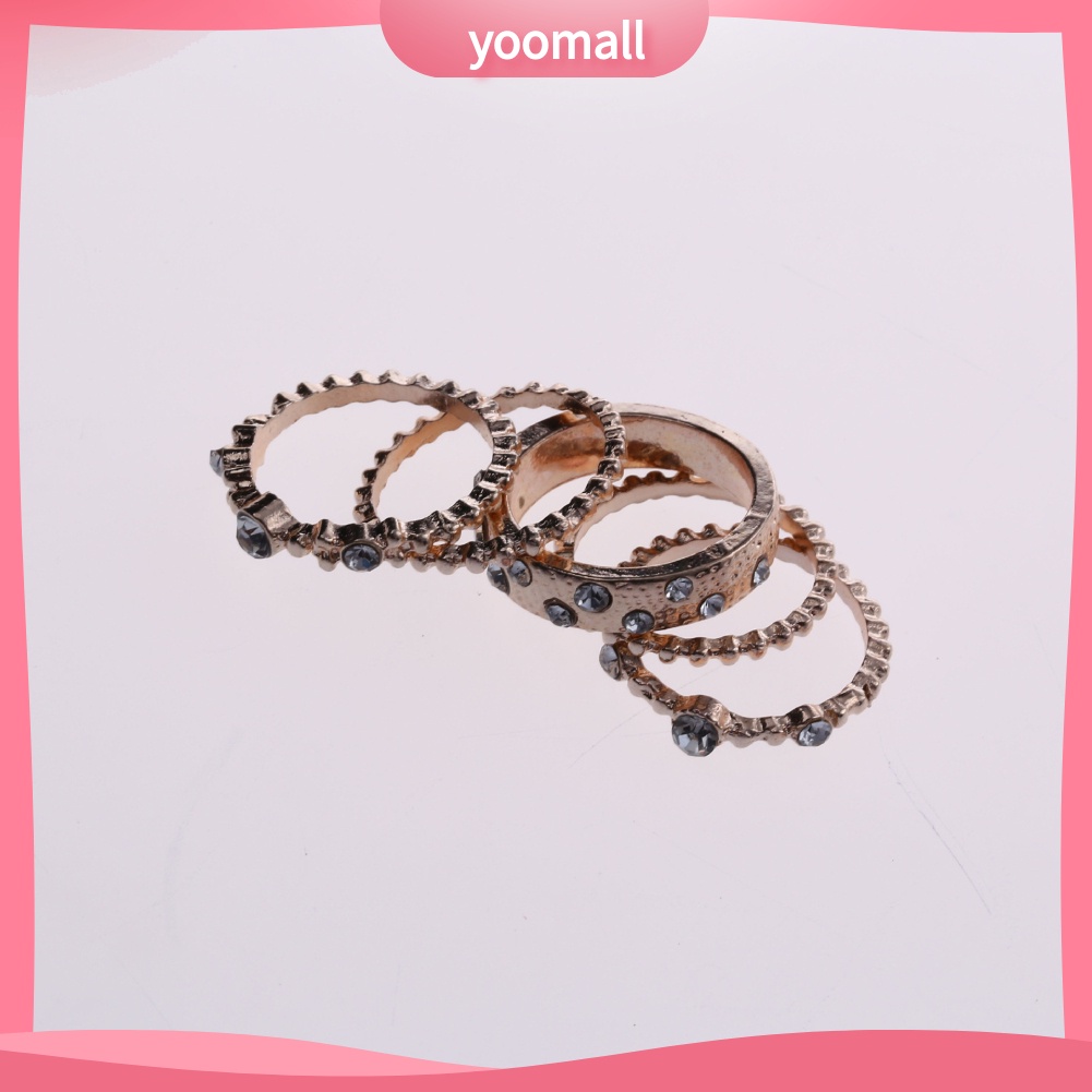 Set 5 Nhẫn Đeo Khớp Ngón Tay Phong Cách Bohemian Cổ Điển Dành Cho Nữ