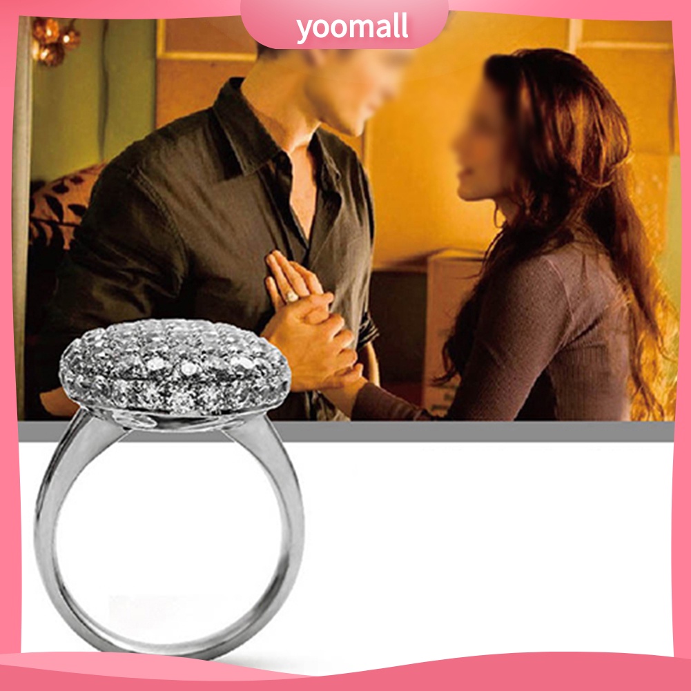 Nhẫn Đính Hôn Đính Đá Hình Oval Kích Thước 6-10 Sang Trọng Dành Cho Nữ