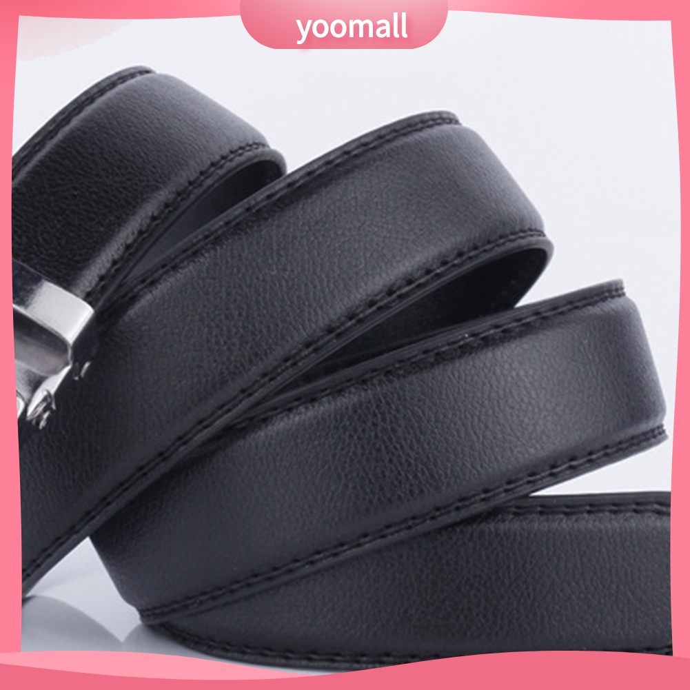 Thắt Lưng Giả Da Màu Trơn Khóa Kim Loại Thời Trang Cho Nam