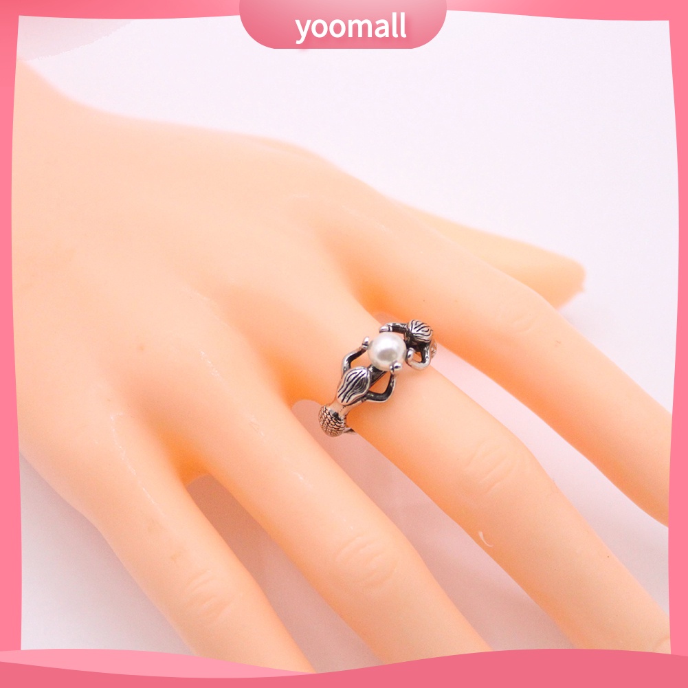 Nhẫn Đeo Tay Kim Loại Đính Đá Và Ngọc Trai Giả Thời Trang Cho Nữ