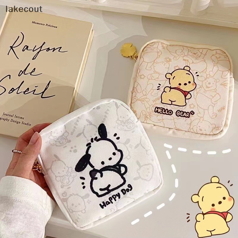 Lat Kawaii Pochacco Túi Đựng Băng Vệ Sinh Bằng Vải Nhỏ Gọn Dễ Thương Dành Cho Nữ Sinh