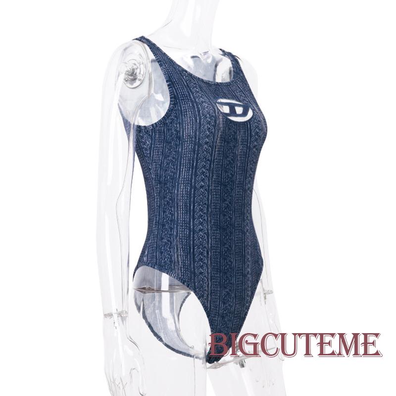 Bộ Áo Liền Quần Sát Nách Cổ Tròn Ôm Dáng Thời Trang Mùa Hè Cho Nữ