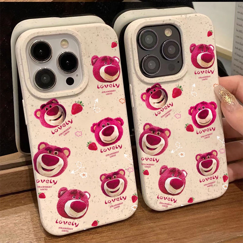 Ốp Điện Thoại Mềm Chống Sốc In Hình Gấu Dâu Tây Đơn Giản Cho Iphone 8p 14Promax 7 1213In 11 2DXL
