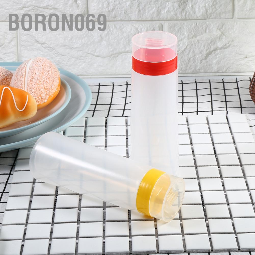 Boron069 Chai nước sốt loại bóp 4 lỗ Nhựa an toàn cho mứt cà chua Mayonnaise Dầu ô liu Vàng/Đỏ