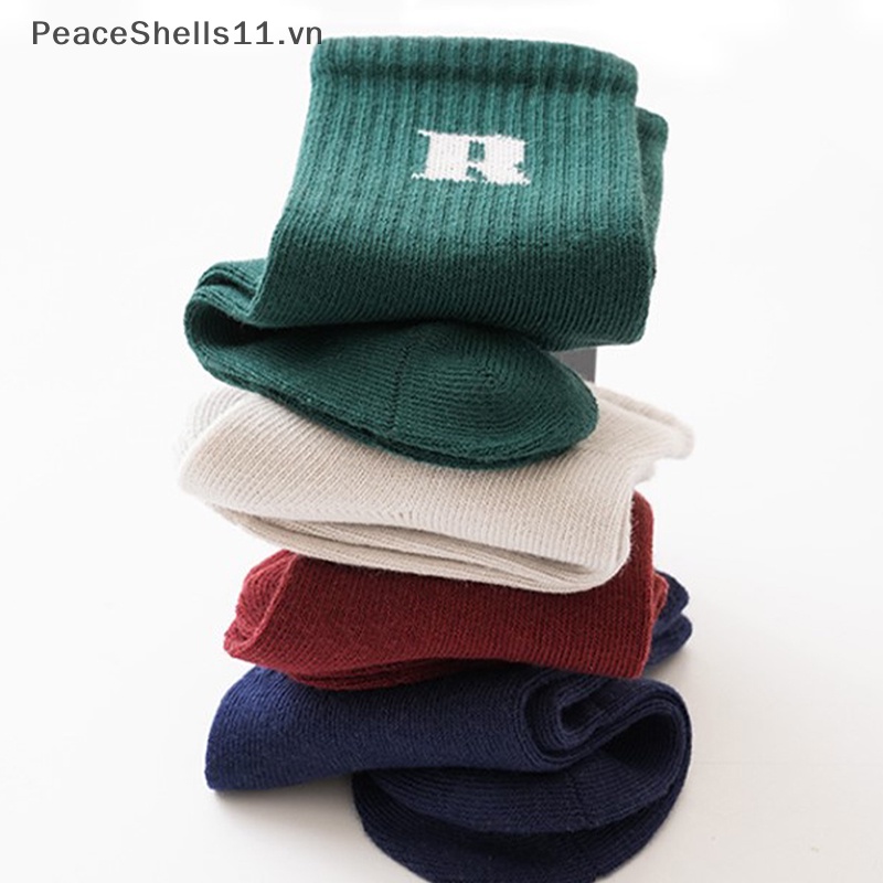 Vớ Ngủ Cotton Màu Trơn In Chữ Màu Trắng Dễ Thương Cho Bé