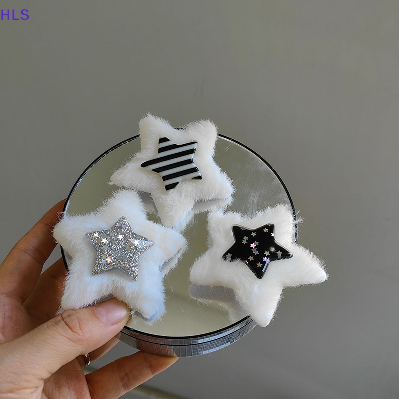 Kẹp Tóc Hình Ngôi Sao Năm Cánh Nhồi Bông Dễ Thương Thời Trang Mùa Đông Y2k