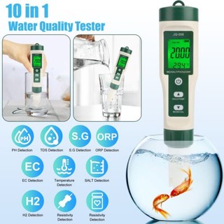 Bút đo độ ph / tds / ec / orp / temp / sg / salinity / hydrogen / chất lượng cao 10 trong 1