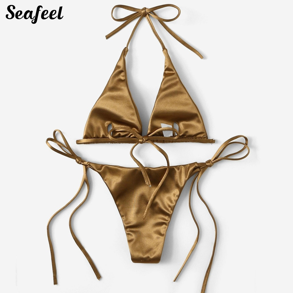 Bộ Bikini 2 Mảnh Có Mút Đệm Màu Sắc Thời Trang Mùa Hè Cho Nữ