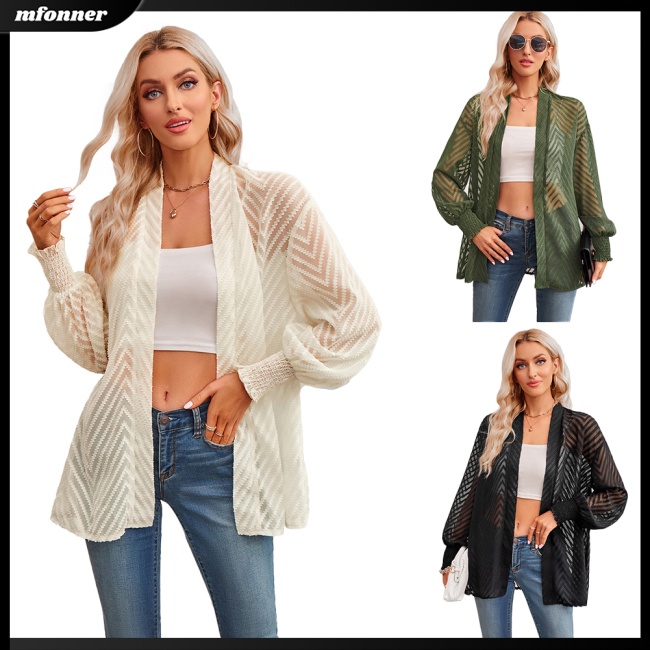 Áo Sơ Mi Nữ Tay Dài Dáng Rộng Màu Sắc Đơn Giản Thanh Lịch