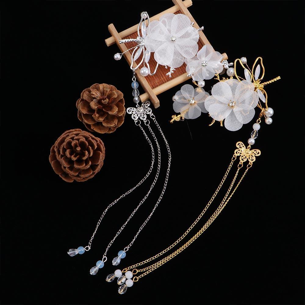 Trâm Cài Tóc Dáng Dài Phối Tua Rua Phong Cách hanfu Truyền Thống