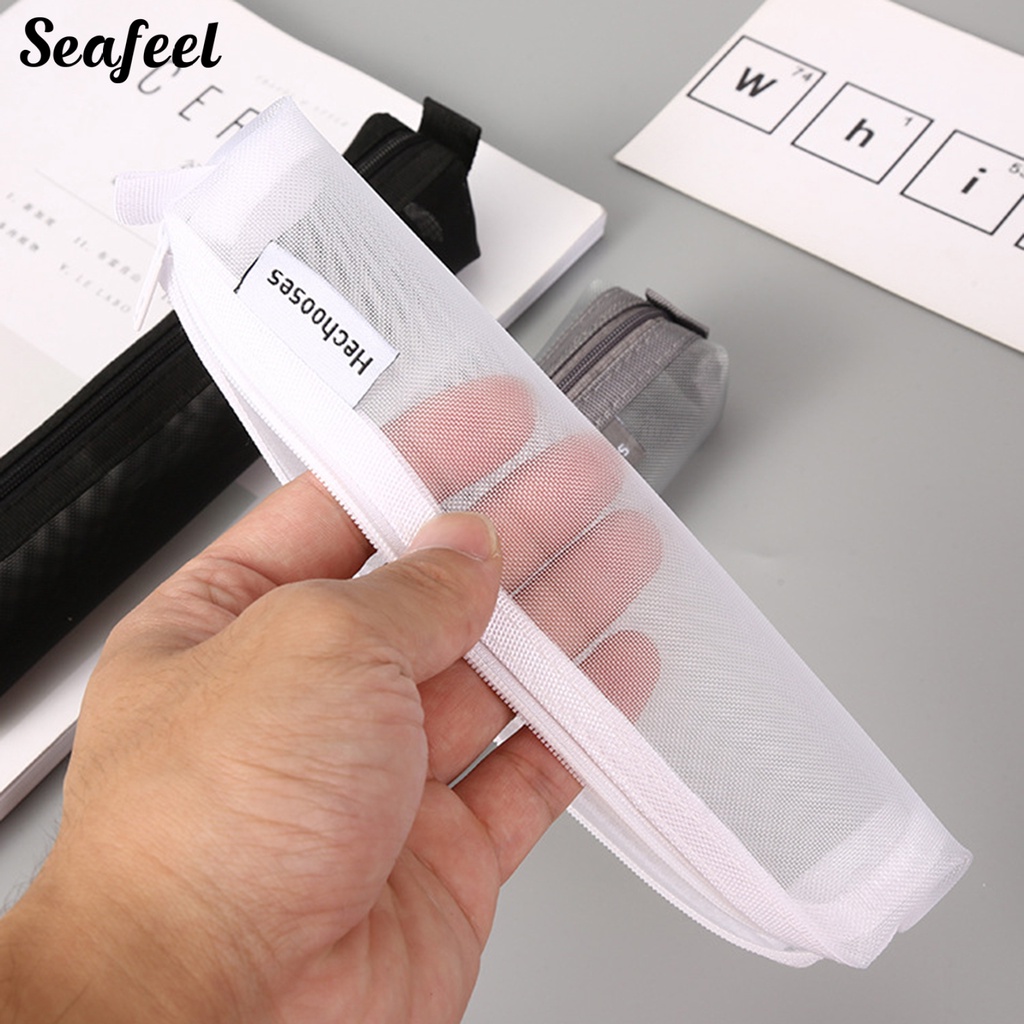 Túi Đựng Bút Bằng Nilon Trong Suốt Kiểu Dáng Đơn Giản Thời Trang