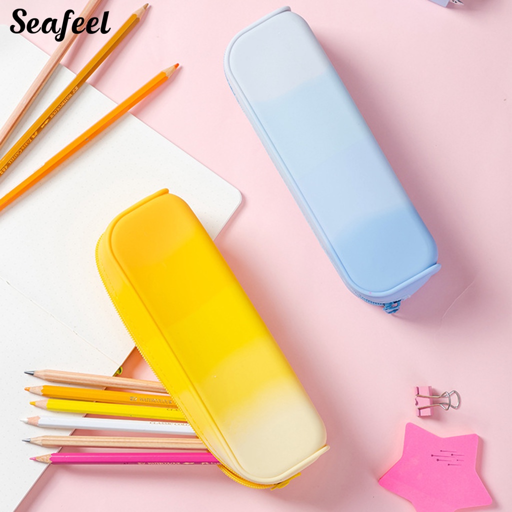 Túi Đựng Bút Bằng Silicone Co Giãn Chống Nước Có Khóa Kéo