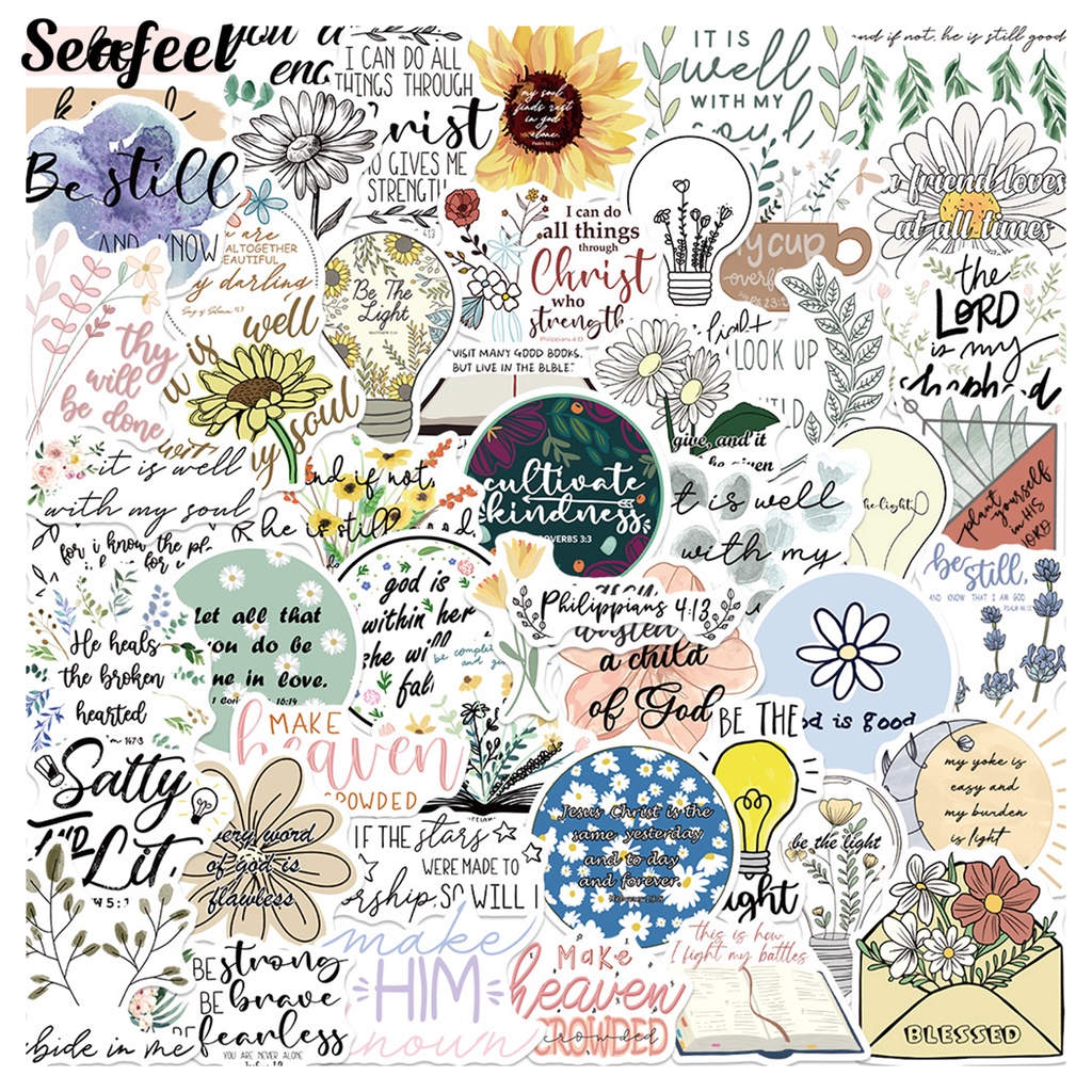 Bộ 50 Miếng Dán Graffiti Chống Nước Chống Nắng Không Để Lại Dấu Vết