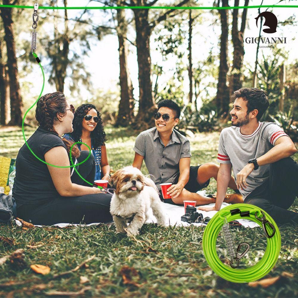 Dây Dắt Thú Cưng Đi Dạo Bằng Thép Không Gỉ Thiết Kế Hai Đầu Chịu Được Sức Nặng Kèm Lò Xo