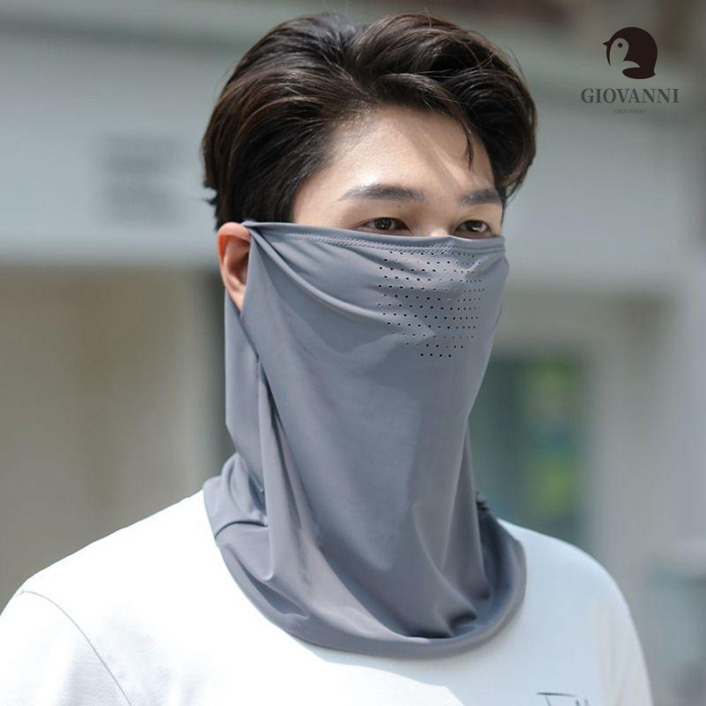 Giovanni Khăn Choàng Cổ Kiêm Mặt Nạ Lụa Lạnh Màu Trơn Co Giãn Chống Nắng Chống Tia UV Mùa Hè Đa Ứng Dụng