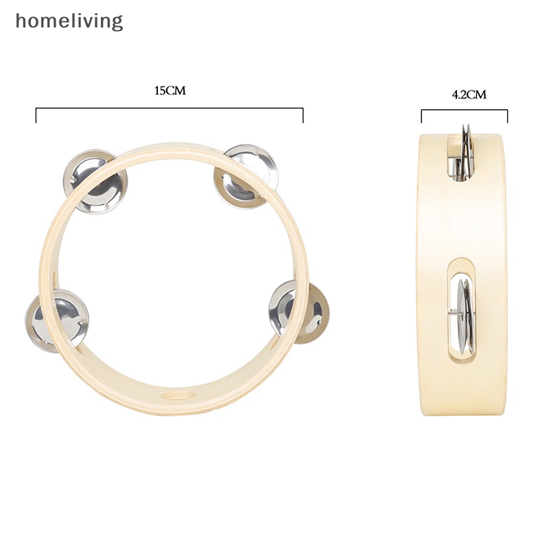 Trống Lục Lạc Cầm Tay Bằng Kim Loại 6 Inch Cho Bé