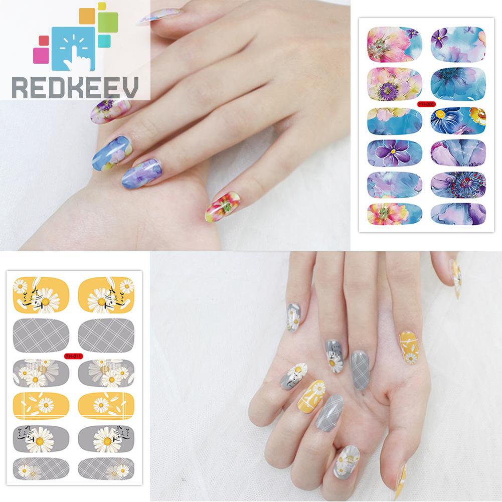 Set 4 Tấm Decal Nước Tự Dính Họa Tiết Giáng Sinh Trang Trí Móng Nghệ Thuật DIY Cho Nữ