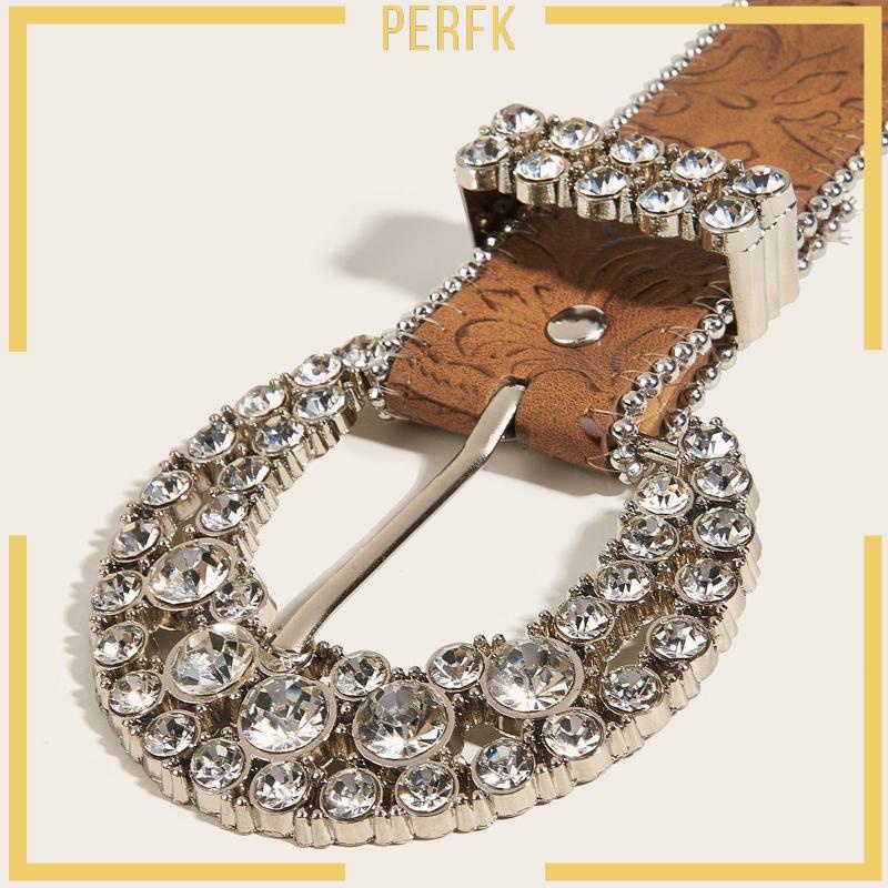 Thắt Lưng Da PU Khóa Cài Đính Đá Thời Trang Cho Nam Và Nữ