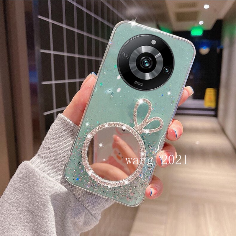 Ốp Điện Thoại Mềm Có Gương Trang Điểm Hình Vương Miện Cho Realme11 Pro Realme 11 Pro + Plus 5G 2023 Realme 11 Pro 5G