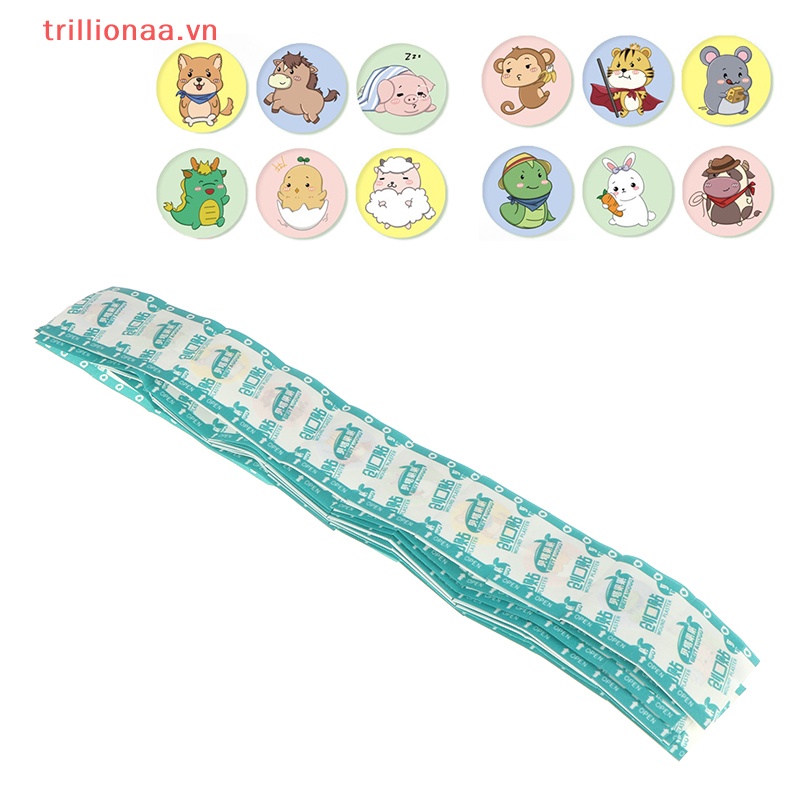 Hộp 120 Băng Cá Nhân Tròn Thoáng Khí Chống Thấm Nước Cho Bé