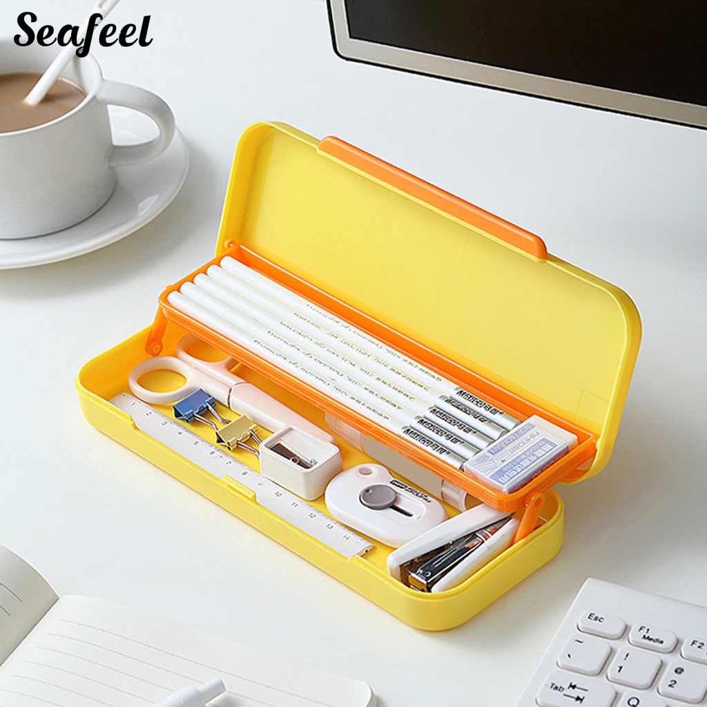 Hộp Đựng Bút Chì Sức Chứa Lớn Có Khóa Cài Hình Vịt Dành Cho Trường Học