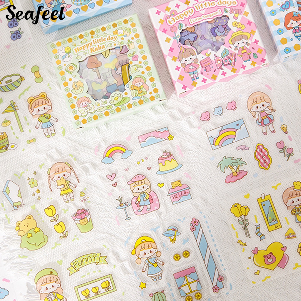 Bộ 100 Nhãn Dán Tự Dính Hình Thú Cưng Hoạt Hình Dễ Thương Có Thể Tháo Gỡ Trang Trí Sổ Tay