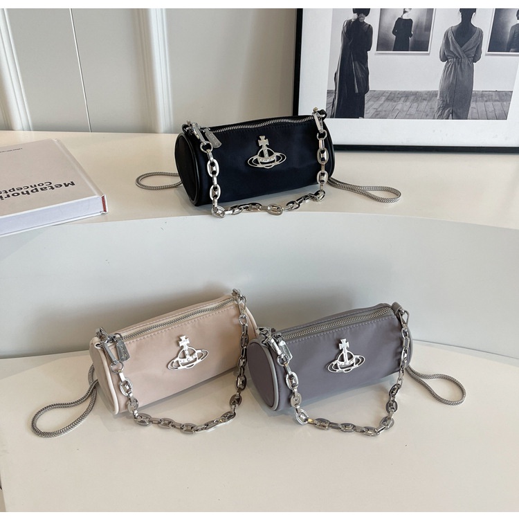 Túi Đeo Vai Vải Oxford Phối Dây Xích Kim Loại Thời Trang Cho Nữ