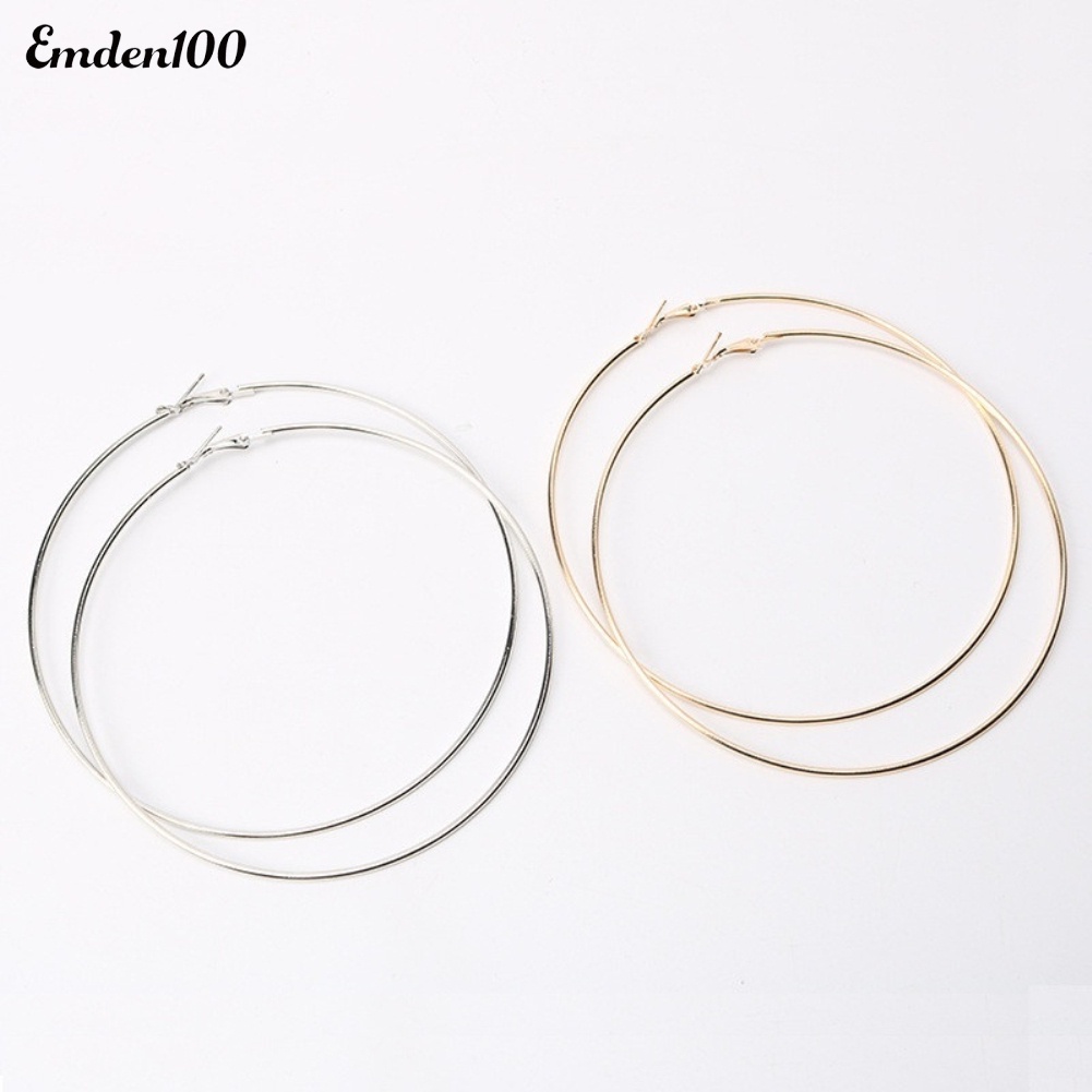 Đôi Khuyên Tai Tròn Rỗng Đơn Giản Thời Trang Cho Nữ