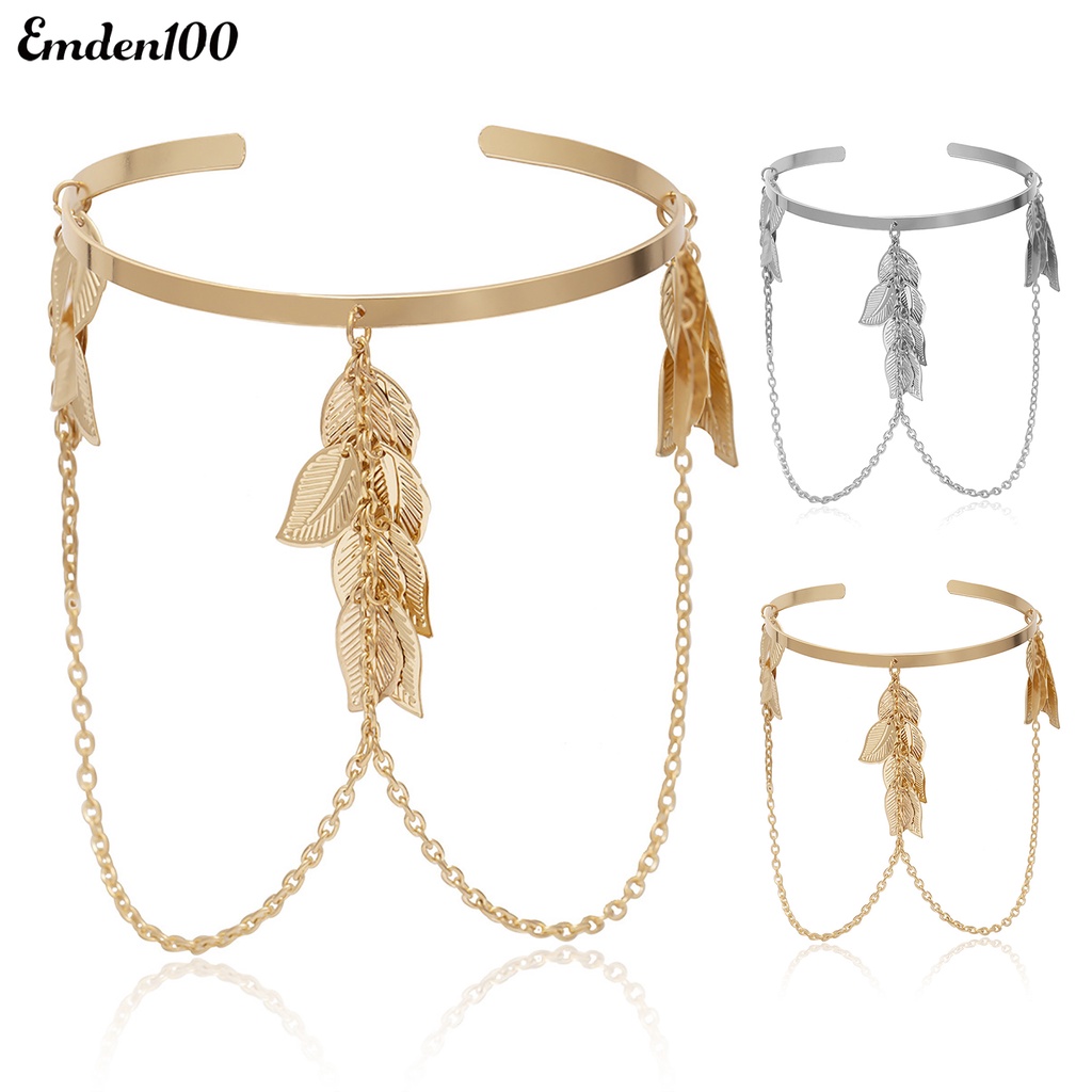 Vòng Đeo Cánh Tay Mở Điều Chỉnh Được Họa Tiết Lá Thời Trang Bohemian