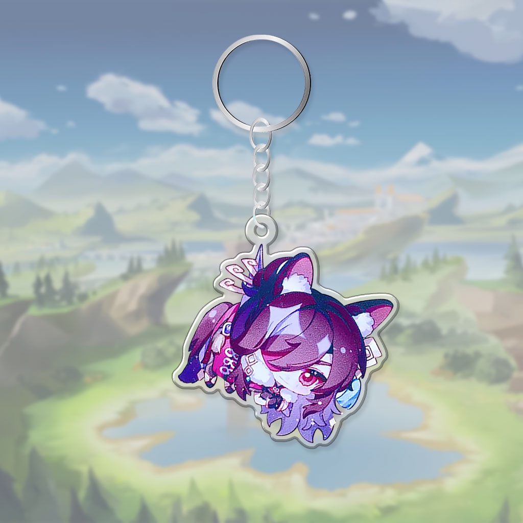 Móc khoá Genshin Impact Chibi Mica Acrylic Gund Anime in hình nhân vật cute trang trí túi xách balo làm quà tặng bạn bè