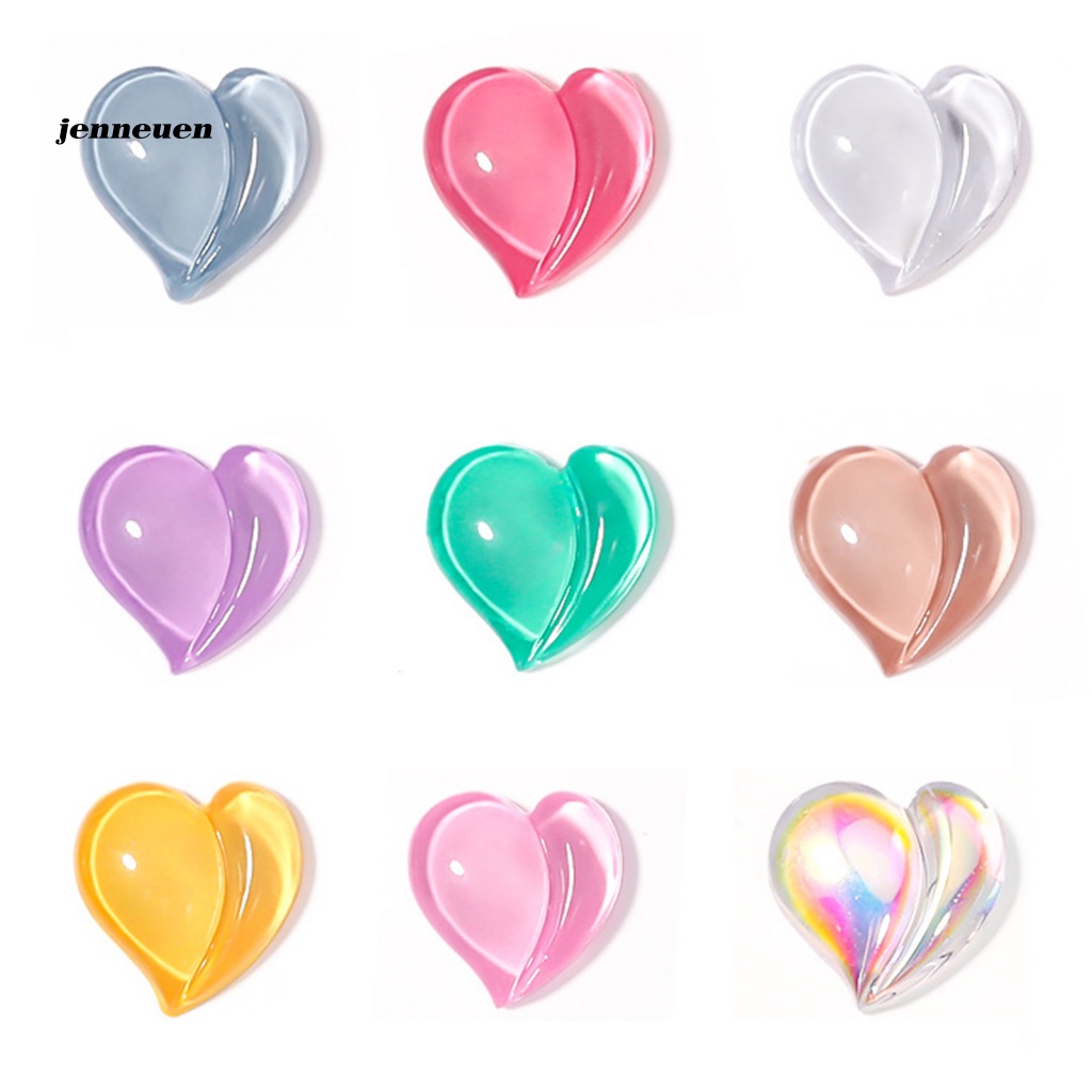 Set 10 Phụ Kiện Trang Trí Móng Tay DIY Hình Trái Tim Xinh Xắn