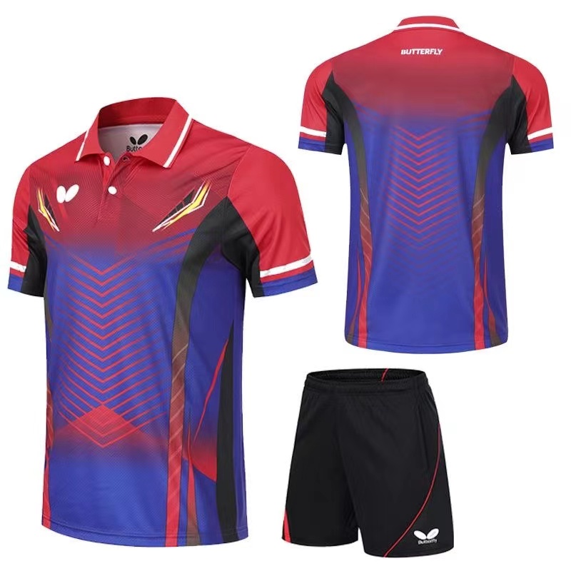 Áo Thun Bóng Bàn Thoáng Khí Thoải Mái Họa Tiết Bướm Mới Cho Nam Nữ