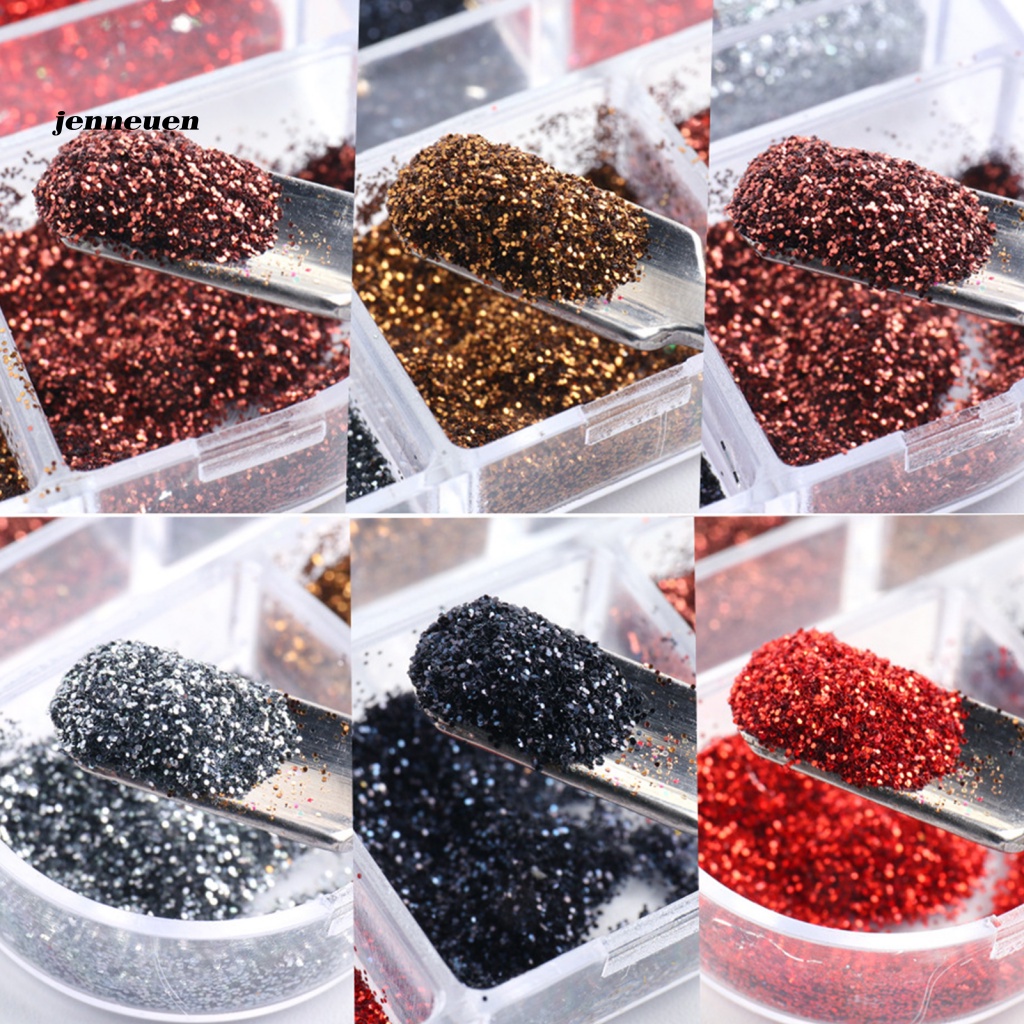 Hộp 6 Ngăn Đựng Bột Nhúng Trang Trí Móng Tay Cho Nữ