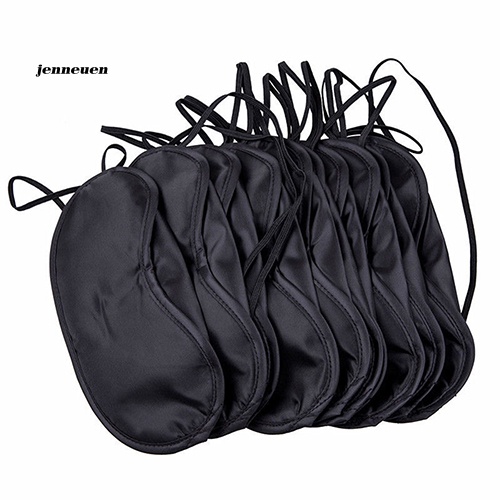 Set 10 Miếng Bịt Mắt Ngủ Bằng Polyester Co Giãn Nhẹ Nhàng Không Gây Dị Ứng