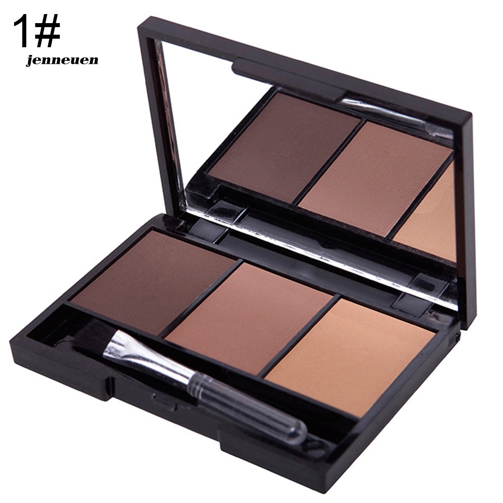 Bảng Phấn Lông Mày 3 Màu Kèm Cọ Và Gương Trang Điểm Lâu Trôi Chống Mồ Hôi