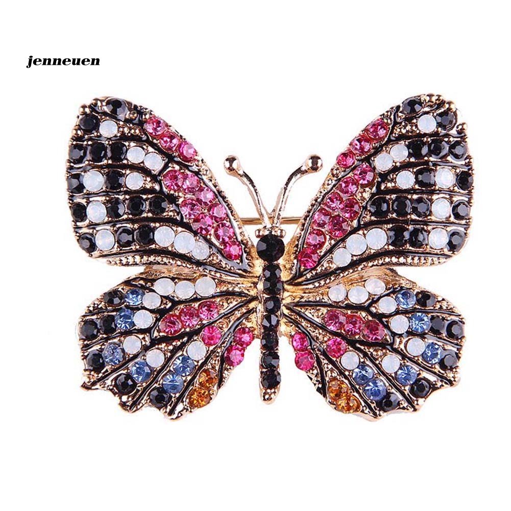 Ghim Cài Áo Hình Bướm Đính Đá Nhiều Màu Sắc Cho Nữ