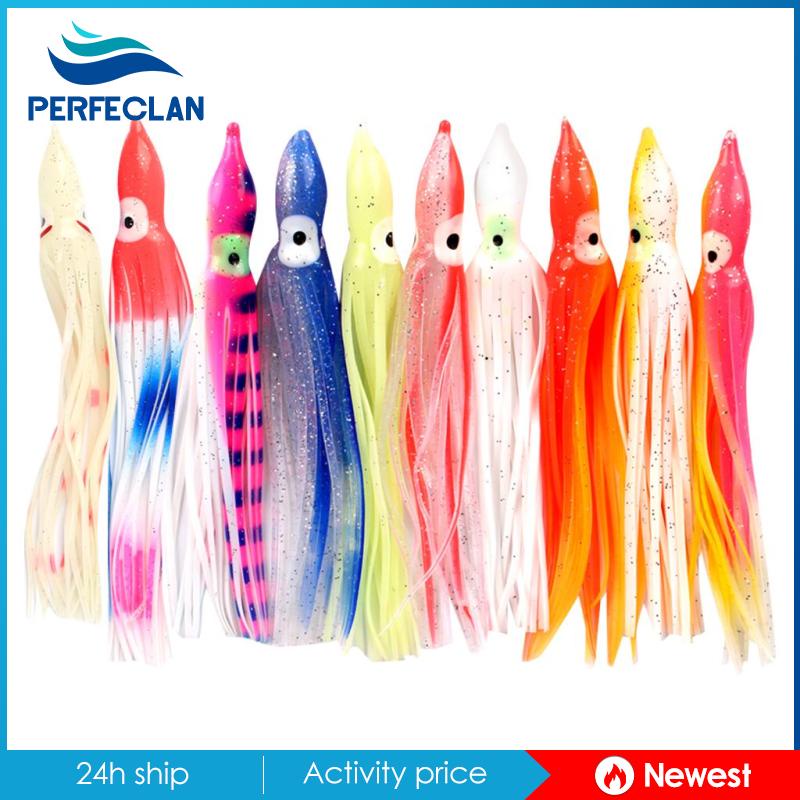 Set 10 Mồi Giả Mềm Câu Cá Hình Bạch Tuộc