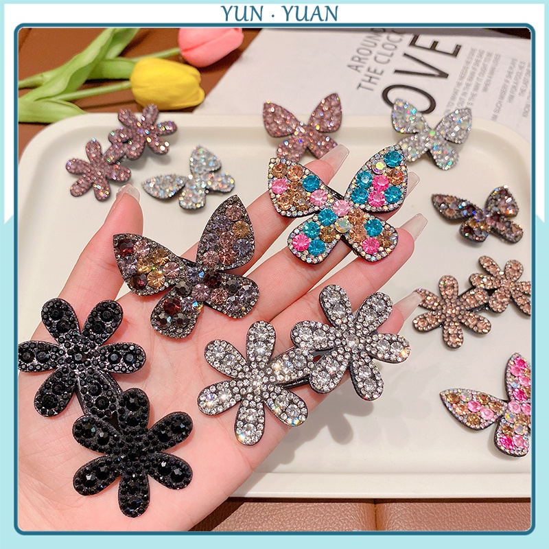 Kẹp Tóc Đính Đá Hình Hoa & Bướm Thời Trang Hàn Quốc Cho Nữ