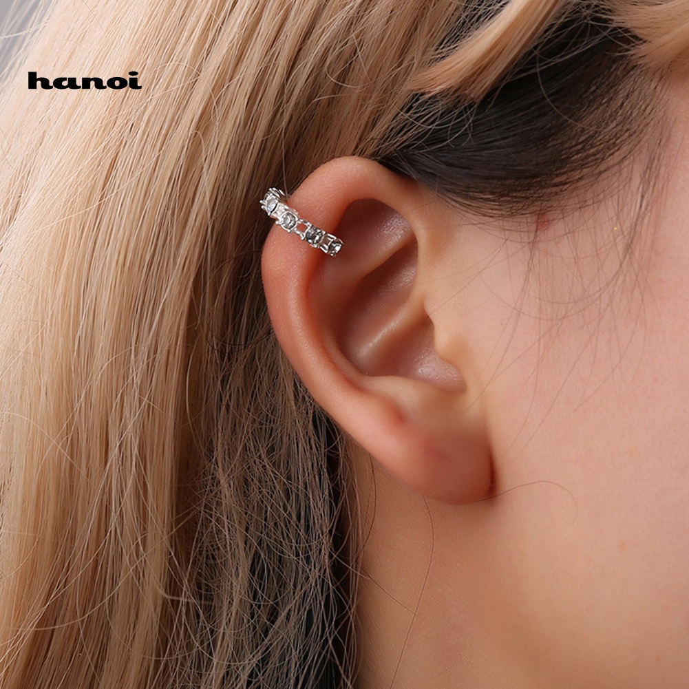 1 Khuyên Kẹp Vành Tai Đính Đá Thời Trang Nữ