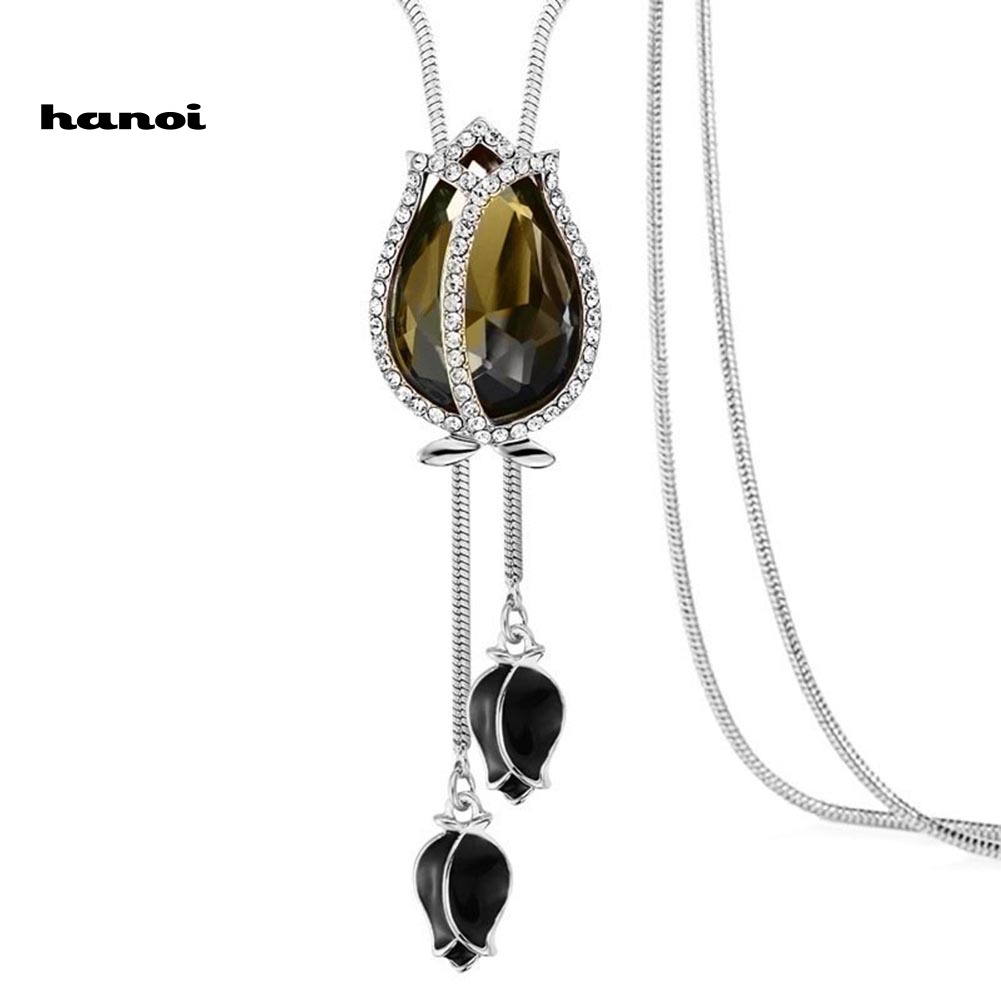 Vòng cổ MặT HìNh Hoa Tulip PhốI Tua Rua ThờI Trang Cho Nữ