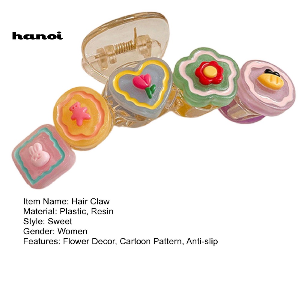 Kẹp Tóc Nhựa Họa Tiết Hoạt Hình Màu Kẹo Ngọt Dành Cho Nữ