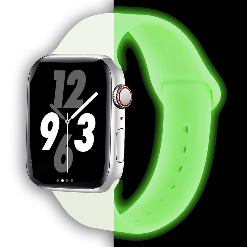 Dây Đeo Silicone Màu Dạ Quang Cho Iwatch Ultra 49mm Band 8 7 6 Se 5 4 42 Mm 40 44mm Series 8 3 2 45mm 41mm 38mm