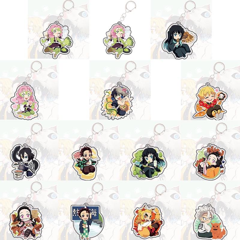 Móc Chìa Khóa 4cm Bằng Acrylic Hình Nhân Vật Hoạt Hình Demon Slayer Kimetsu No Yaiba Kamado Tanjirou Nezuko NLSHOP