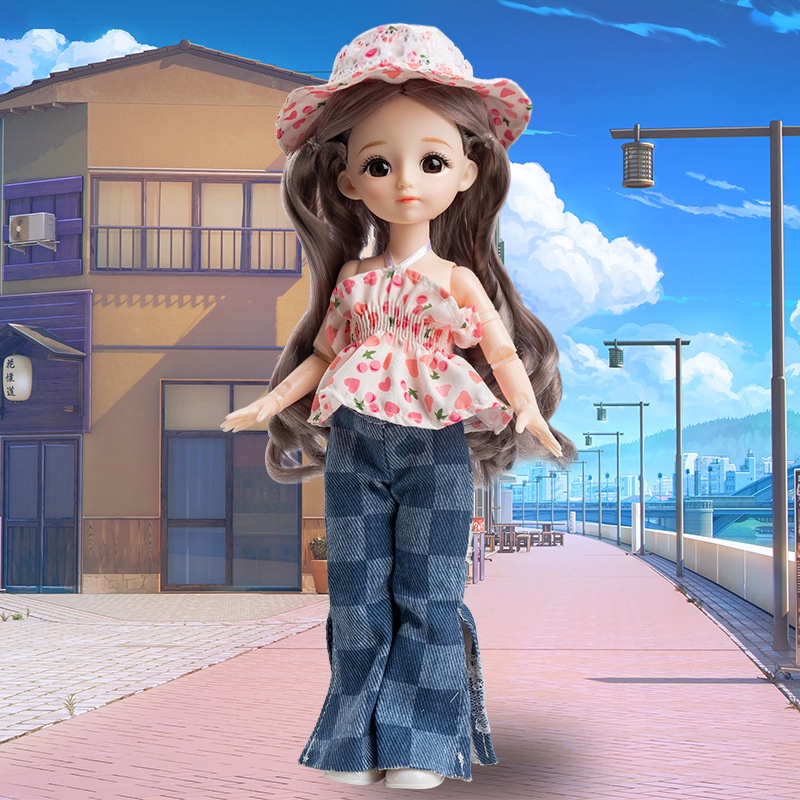 Búp Bê BJD Và Quần Áo 3D Có Khớp Cử Động Mẫu Mới Làm Quà Tặng Sinh Nhật Cho Bé Gái 30cm