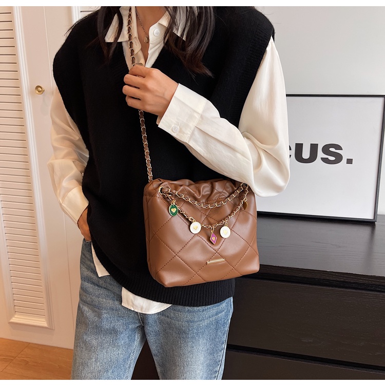 Túi Xách Da PU Đeo Chéo Màu Trơn Thời Trang Nữ Tính