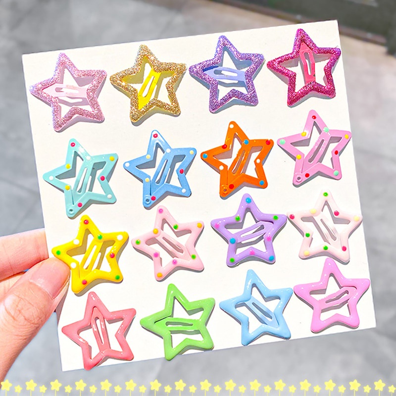 Set 10 Kẹp Tóc Nhiều Màu Sắc Dễ Thương Cho Bé Gái