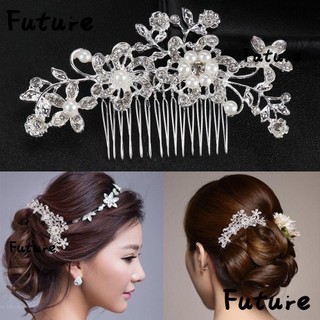 Lược kẹp tóc hoa đội đầu phụ kiện trang trí tóc cho cô dâu