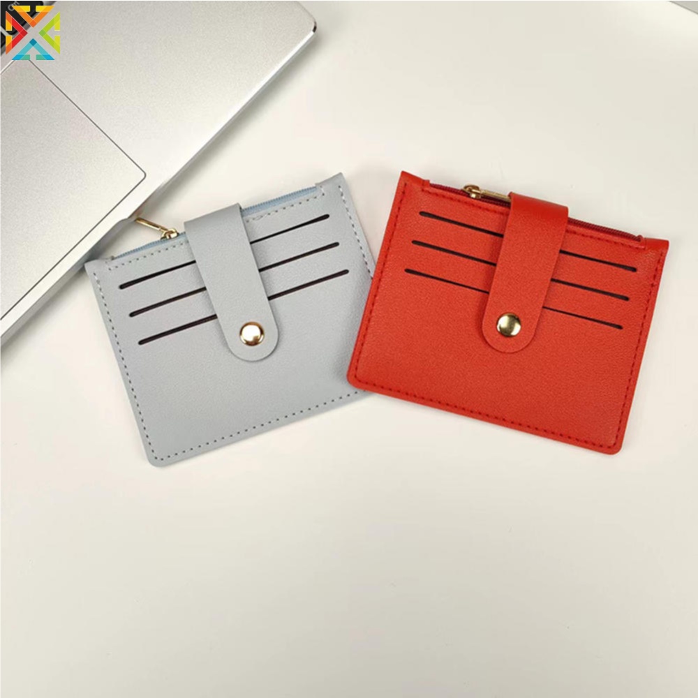 Ví Ngắn Đựng Thẻ / Bằng Lái Xe Có Khóa Kéo Họa Tiết Hoạt Hình One Piece